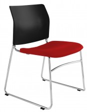 CS One Chair. Chrome Sled Base. Fabric Seat Pad. Any Fabric Colour
